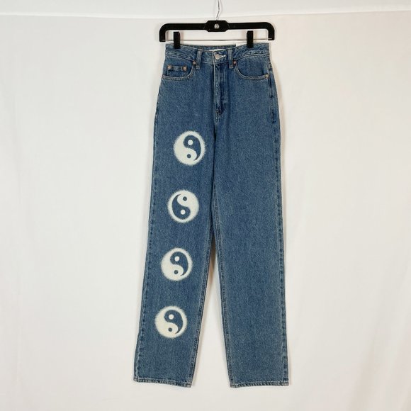PacSun Jeans 90's Boyfriend Yin & Yang 24 - Picture 1 of 8